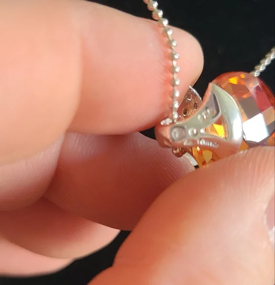 Sterling And Aurora Borealis Crystal Necklace - Picture 8 of 9